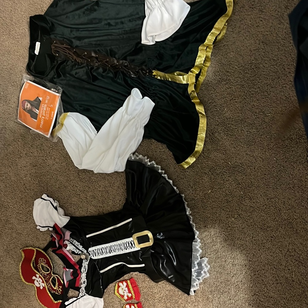 Halloween his and hers pirate costumes